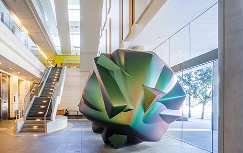 The lobby of the Helen Diller Family Cancer Building